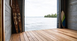 Mataverde SaferWood Thermally Modified Hemlock Decking on lakefront